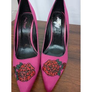 Anne Michelle 9 purple red rose stiletto streetwear punk heel
